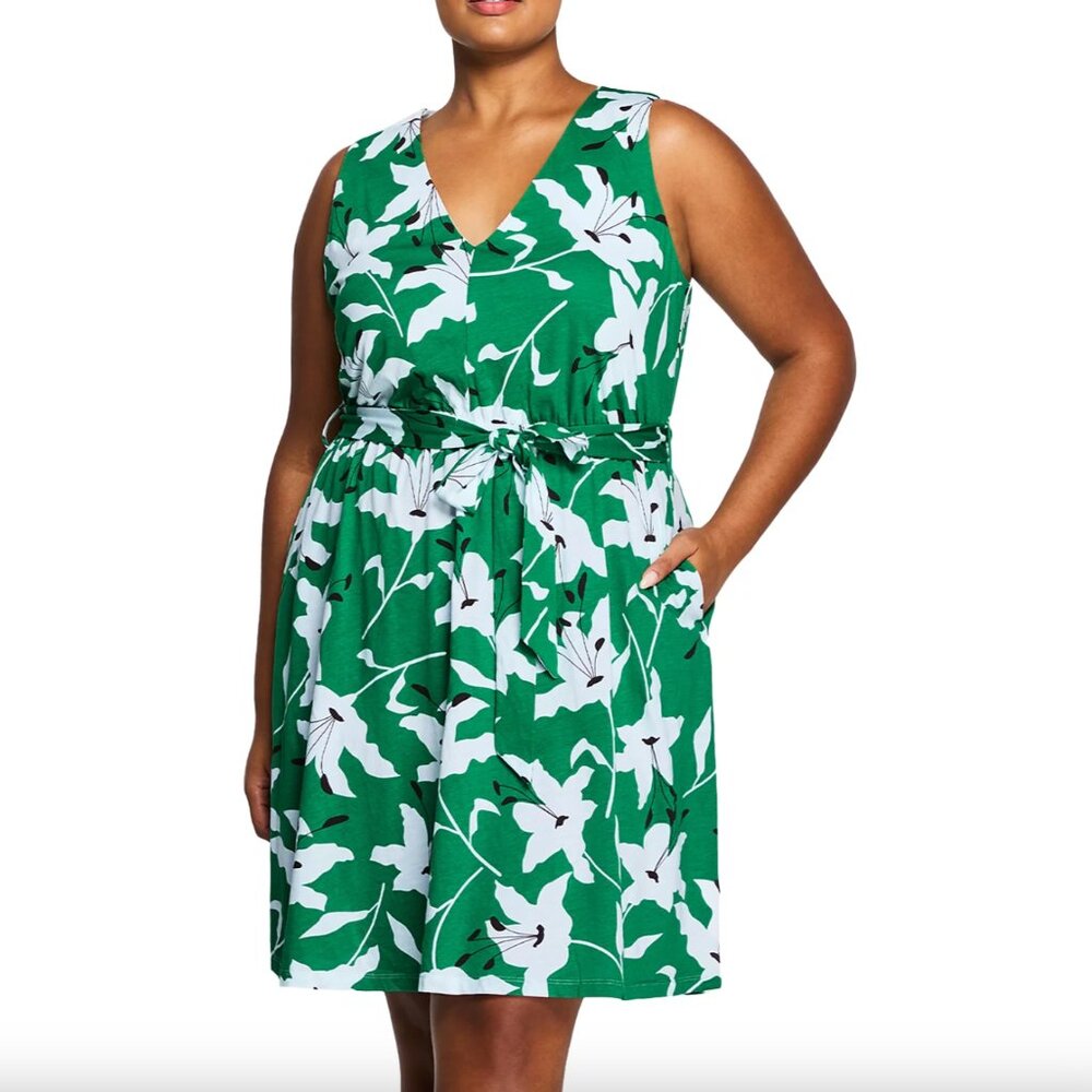 Estelle | Juniper Lily Cotton Belted Dress | Size 18W